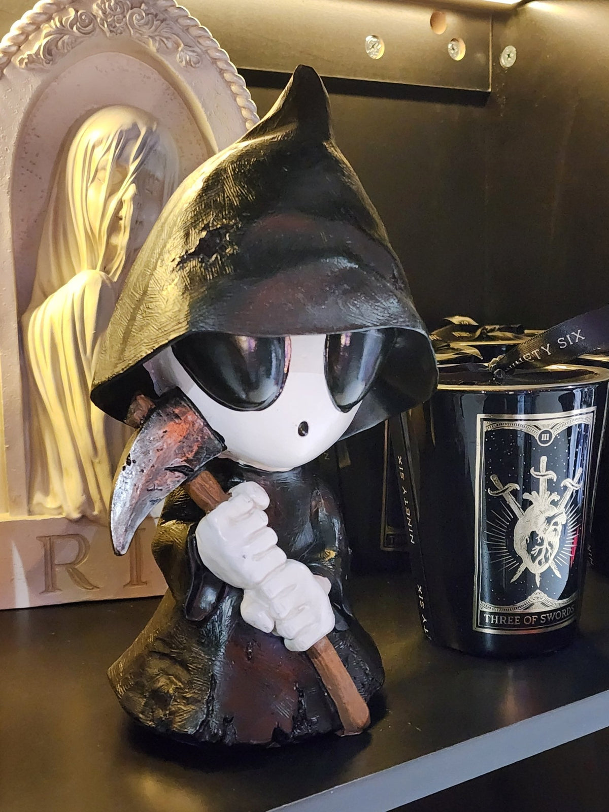 White Spy Grim Reaper Statue Home Decor - Gothic & Alternative Gift - Haunted