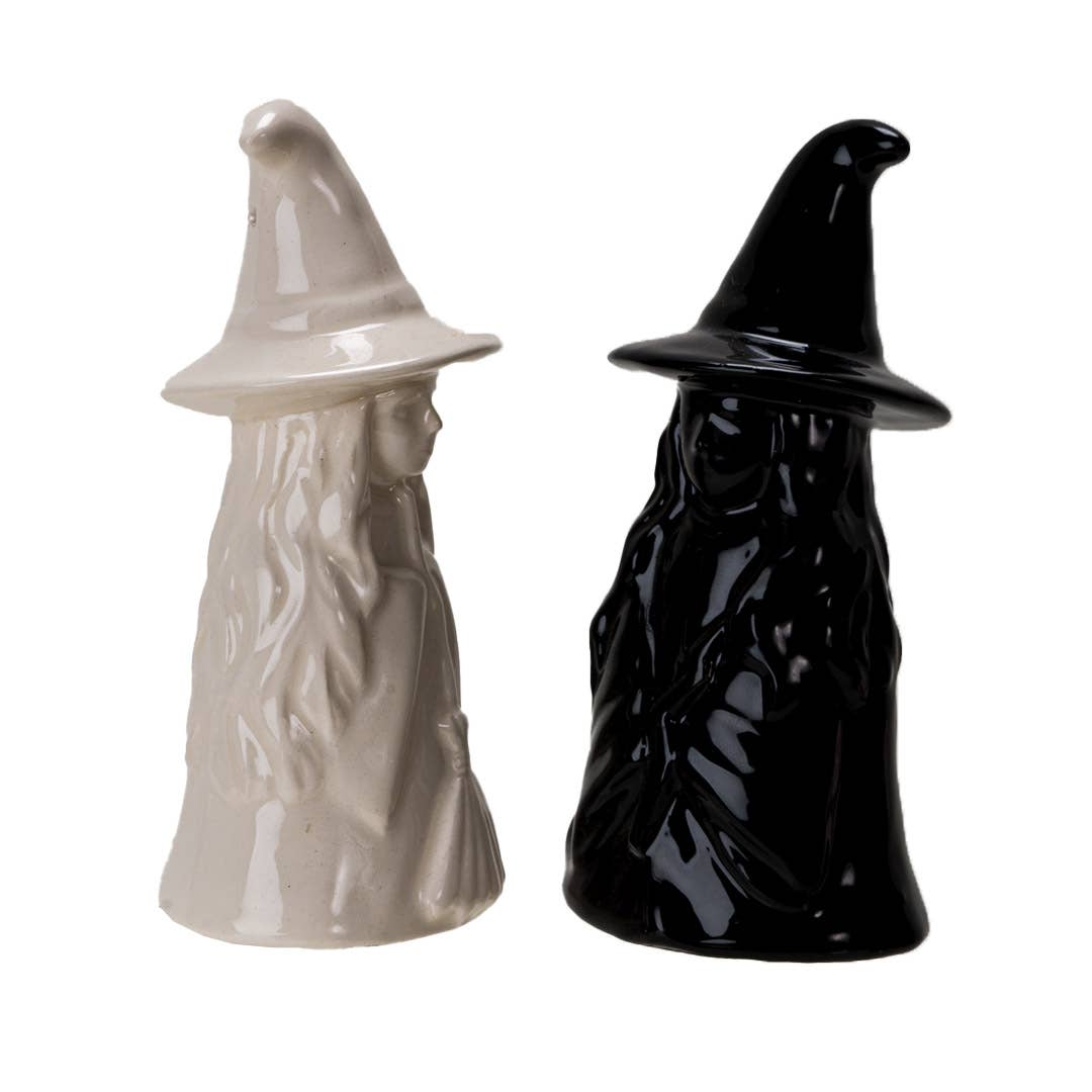 White Witch, Black Witch Salt and Pepper Shaker Set Kitchenware - Gothic & Alternative Gift - Haunted