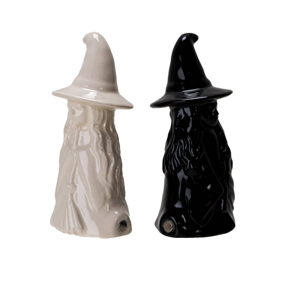 White Witch, Black Witch Salt and Pepper Shaker Set Kitchenware - Gothic & Alternative Gift - Haunted