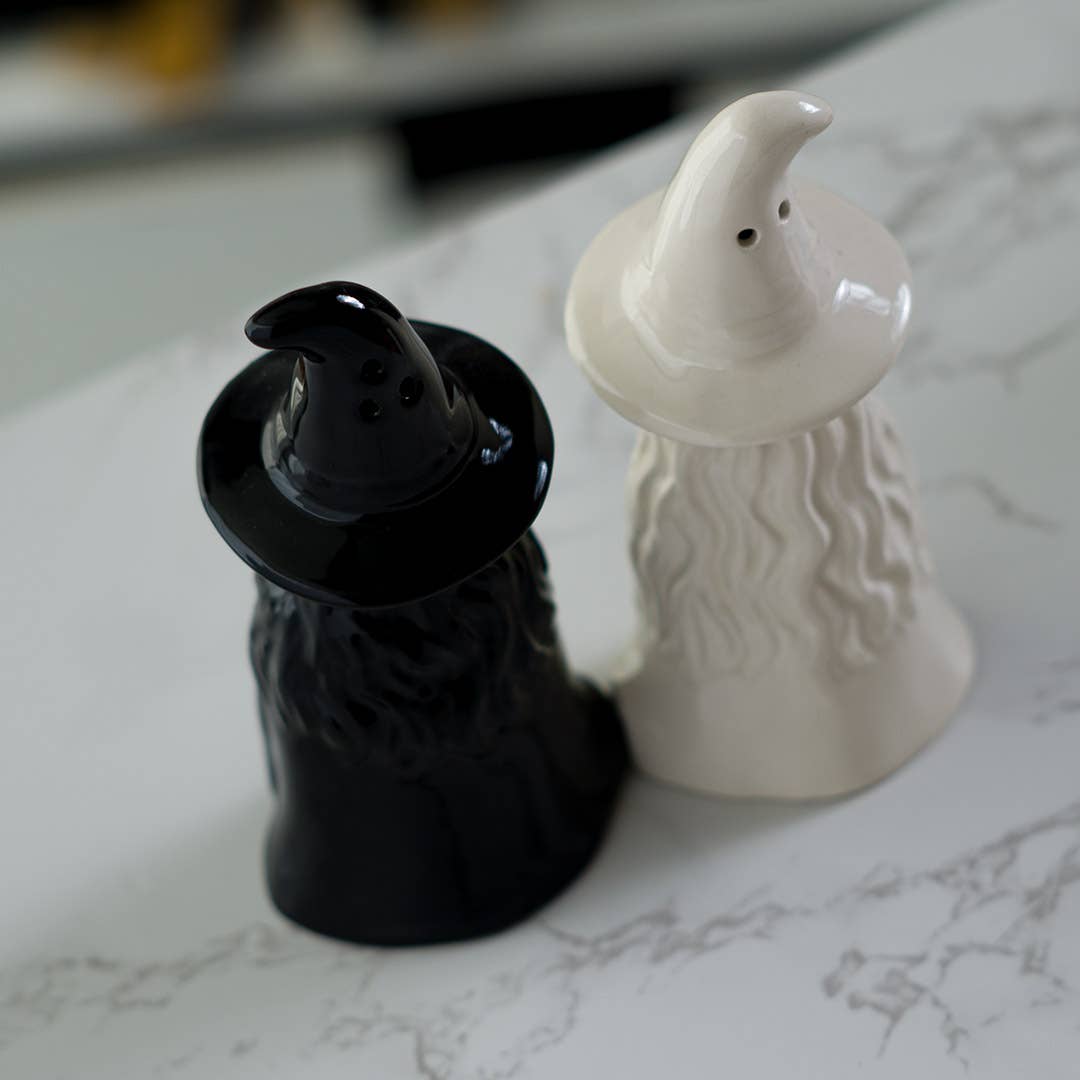 White Witch, Black Witch Salt and Pepper Shaker Set Kitchenware - Gothic & Alternative Gift - Haunted