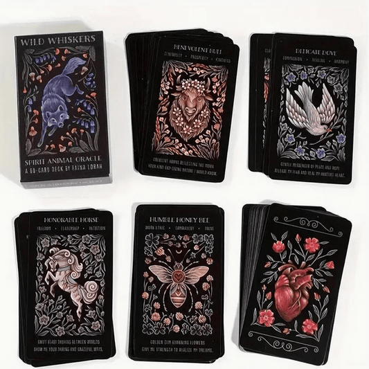 Wild Whiskers Spirit Animal Tarot Card Deck Witch Supplies - Gothic & Alternative Gift - Haunted