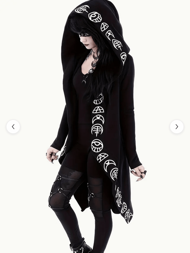 Witch Cloak Style Hoodie Cardigan Large Clothing - Gothic & Alternative Gift - Haunted