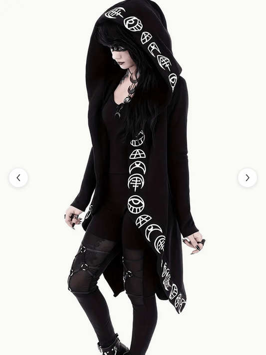 Witch Cloak Style Hoodie Cardigan Large Clothing - Gothic & Alternative Gift - Haunted