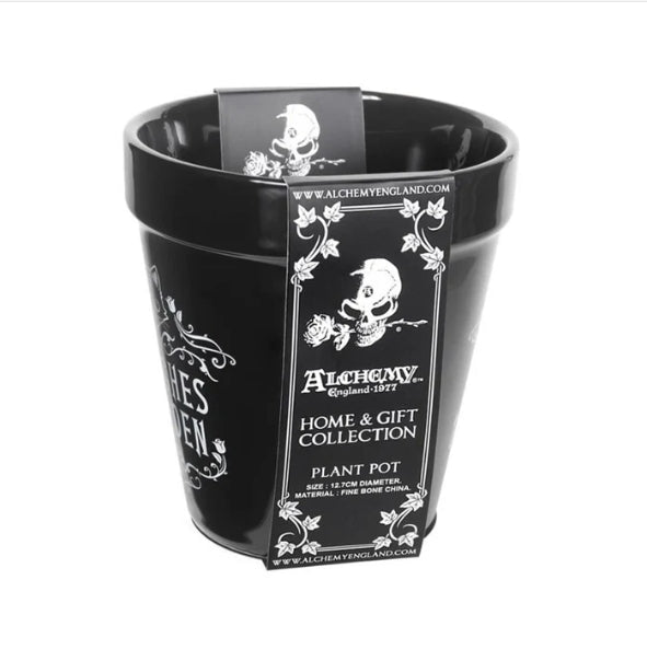 Witches Garden Magic Cat Garden Plant Pot Garden Decor - Gothic & Alternative Gift - Haunted