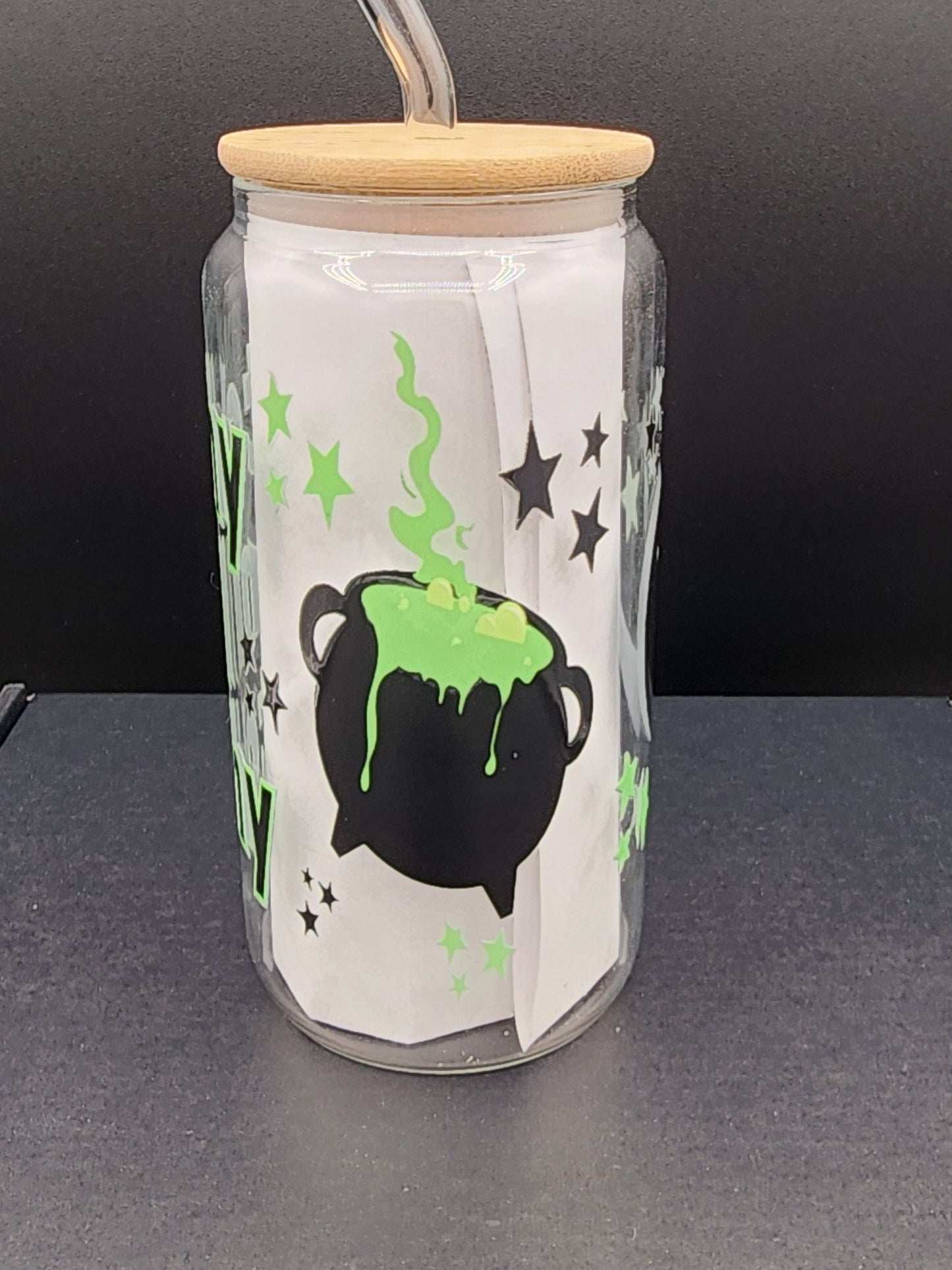 Witchy and Bitchy Glass Tumbler Drinkware - Gothic & Alternative Gift - Haunted