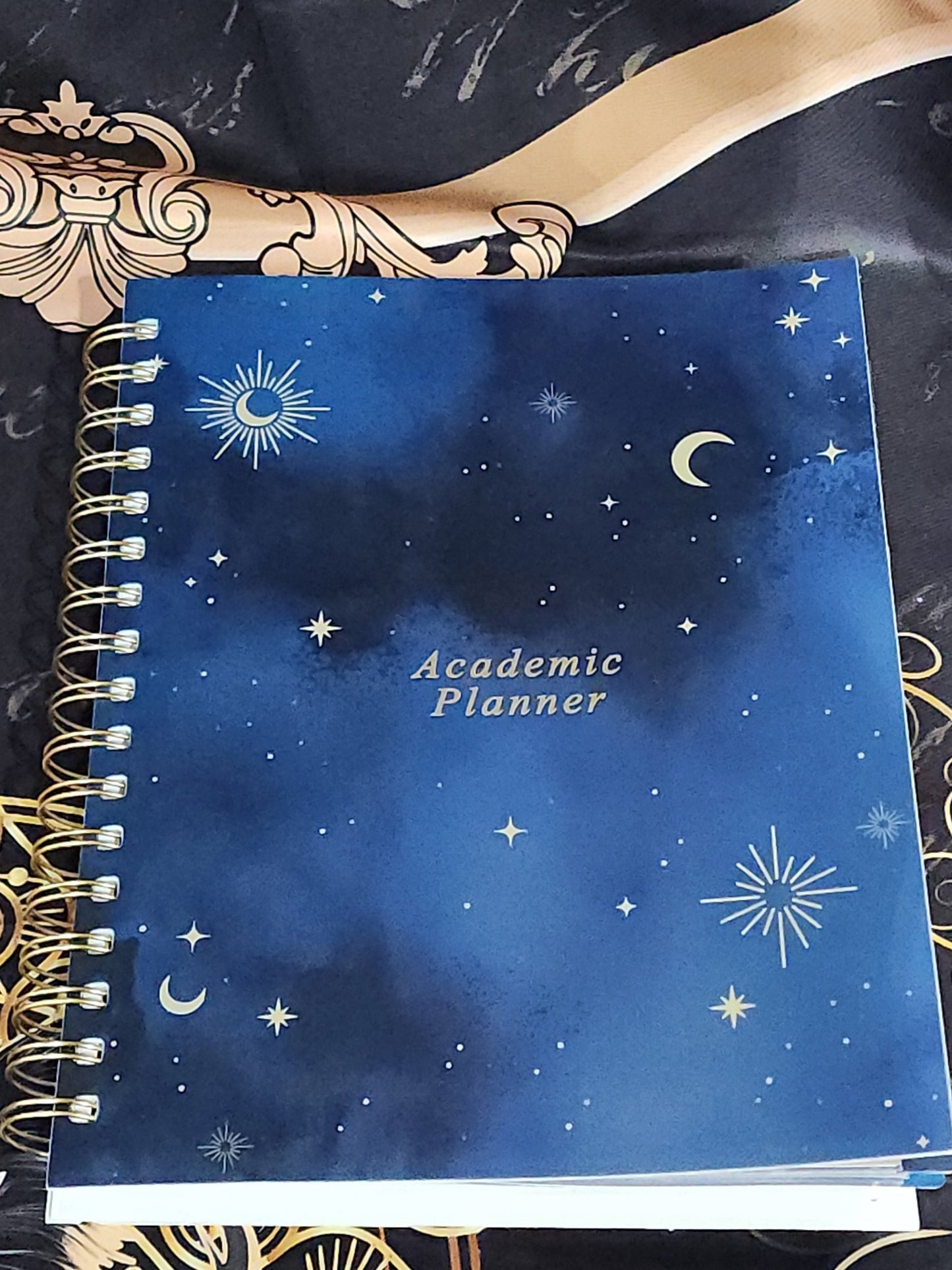 Witchy Celestial Yearly Academic Planner Notebook - Gothic & Alternative Gift - Haunted