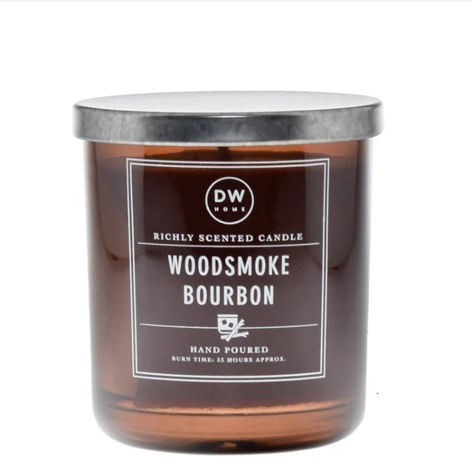 Woodsmoke Bourbon Fall Large Glass Candle Candles - Gothic & Alternative Gift - Haunted