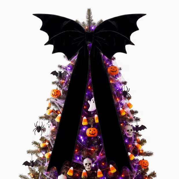 XL Black Bat Wing Bow Halloween Decoration, 27 x 45 Inches Home Decor - Gothic & Alternative Gift - Haunted