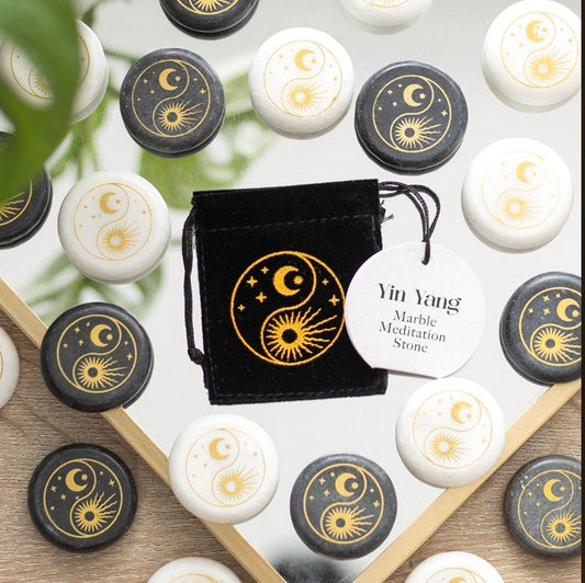 Yin Yang Marble Mediation Stone Crystals - Gothic & Alternative Gift - Haunted