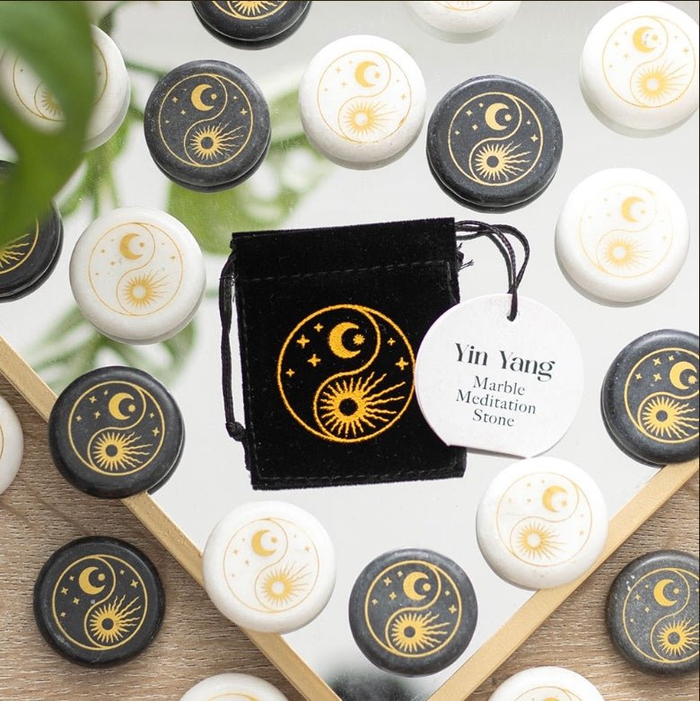 Yin Yang Marble Mediation Stone Crystals - Gothic & Alternative Gift - Haunted